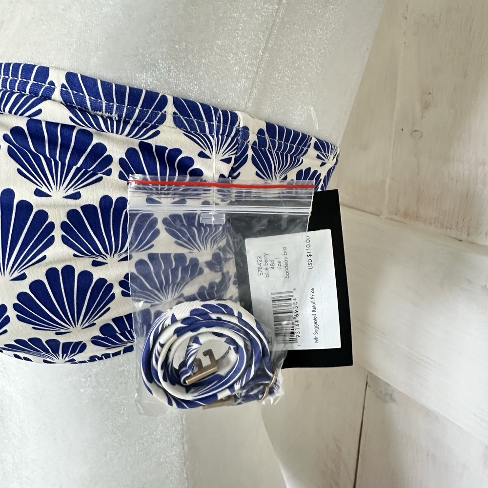 Kate Spade New York Shell Print Bandeau Bikini Swim Top Size Large MSRP $110 NWT - Picture 8 of 12